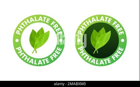 Phthalate free sign, label. Product with no phthalate added icon. Vector stock illustration. Stock Vector