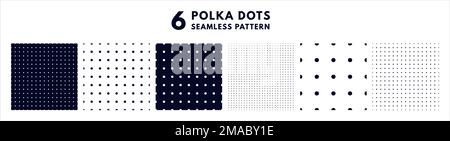 set of polka dots or bullet journal texture. Seamless monochrome pattern. Dotted background. Soft abstract geometric pattern. Stock Vector