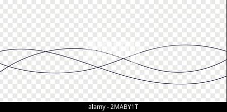 Abstract wavy thin line. Squiggle elements banner. Pattern with scribble, wiggle and undulate. Vector isolated illustration Stock Vector