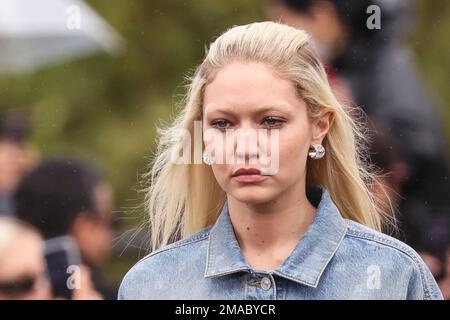 Bella Hadid wears a creation for the Givenchy ready-to-wear Spring/Summer  2023 fashion collection presented Sunday, Oct. 2, 2022 in Paris. (Photo by  Vianney Le Caer/Invision/AP Stock Photo - Alamy