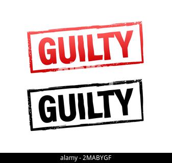 Grunge rubber stamp. Stamping Guilty. Vector stock illustration. Stock Vector