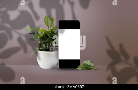 mockup from Samsung phons and devices with frame and background Stock Photo