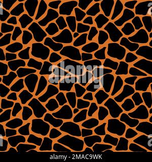 A giraffe animal print seamless pattern tile background Stock Vector