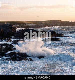 Waves crashing against the rocks Stock Photo