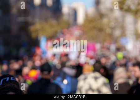 Gredab / Le Pictorium -  demonstration against the pension reform -  19/1/2023  -  France / Bouches-du-Rhone / Marseille  -  demonstration against the pension reform in Marseille called by all the unions. Stock Photo