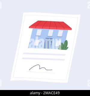 Real estate contract and house purchase agreement concept. Successful application to buy apartment or property vector illustration. Stock Vector