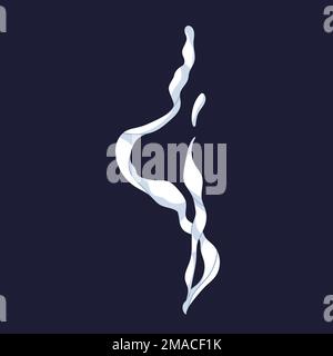 Cartoon cloud, smoke pattern. Smoke abstract cloud from gas. Vapor silhouette. Isolated vector illustration Stock Vector