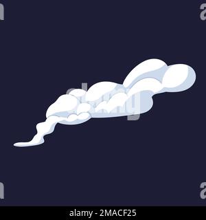 Cartoon cloud, smoke pattern. Smoke abstract cloud from gas. Vapor silhouette. Isolated vector illustration Stock Vector