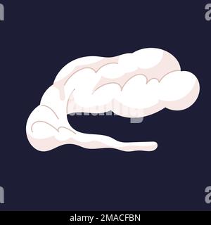 Abstract steam cloud puffs silhouette. Comic dust cloud explosion, steam, smoke cloud explode. Isolated vector illustration Stock Vector