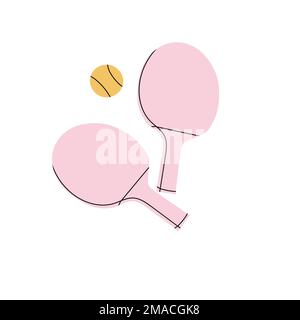 Two rackets for playing table tennis. Flat vector illustration isolated on white background Stock Vector