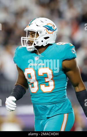 Miami Dolphins linebacker Trey Flowers (93) lines up for the play during an  NFL football game against the Cincinnati Bengals, Thursday, Sept. 29, 2022,  in Cincinnati. (AP Photo/Emilee Chinn Stock Photo - Alamy