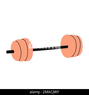 Barbells with different weights. Weightlifting equipment. Flat vector illustration isolated on white background Stock Vector