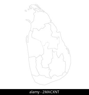 Sri Lanka - solid black outline border map of country area. Simple flat ...