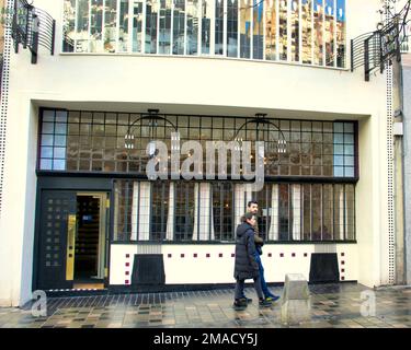 Mackintosh at the Willow (the Original Willow Tearooms Building) is situated at 215–217 Sauchiehall St, Glasgow, G2 3EX. Stock Photo