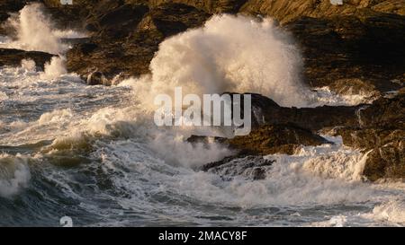 Waves crashing against the rocks Stock Photo