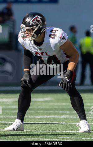 Atlanta Falcons linebacker Troy Andersen is pictured during an NFL football  game against the Seattle Seahawks, Sunday, Sept. 25, 2022, in Seattle. The  Falcons won 27-23. (AP Photo/Stephen Brashear Stock Photo - Alamy