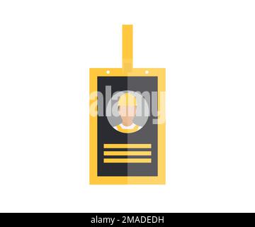 Id card badge construction worker, Identification card sign logo design. Pass with photo and information of male, worker. Identification, security. Stock Vector