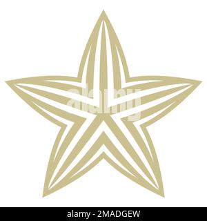 Striped star on white background. Vector illustration Stock Vector