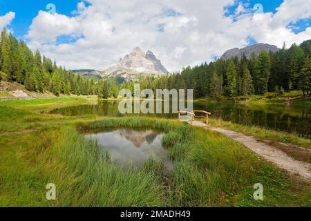 Lago di Antorno, Dlomites, Italy Stock Photo