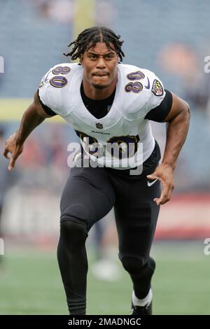 Tight end (80) Isaiah Likely of the Baltimore Ravens catches a