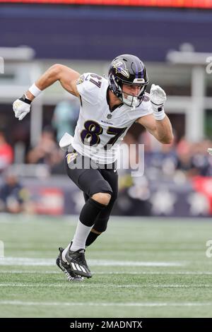 Baltimore Ravens wide receiver Raleigh Webb (87) runs during an NFL  football game against the Miami Dolphins, Sunday, Sept. 18, 2022 in  Baltimore. (AP Photo/Daniel Kucin Jr Stock Photo - Alamy