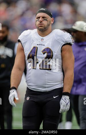 November 27, 2022: Baltimore Ravens fullback Patrick Ricard (42) during a  game against the Jacksonvi