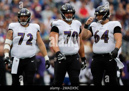 Baltimore Ravens guard Kevin Zeitler (70) blocks during an NFL football  game against the Miami Dolphins, Sunday, Sept. 18, 2022 in Baltimore. (AP  Photo/Daniel Kucin Jr Stock Photo - Alamy