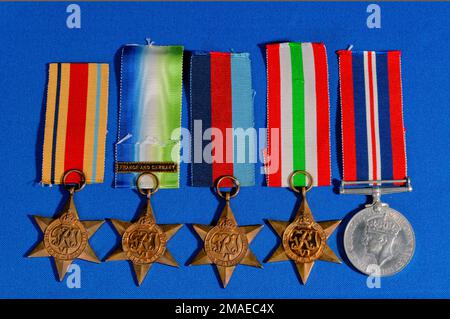 A Set of British WW2 Military Medals Stock Photo