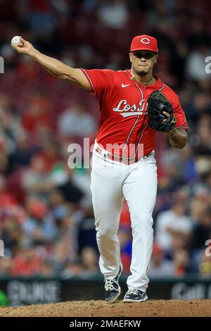 Cincinnati Reds' Fernando Cruz prepares to throw during a baseball game  against the Colorado Rockies in Cincinnati, Monday, June 19, 2023. (AP  Photo/Aaron Doster Stock Photo - Alamy