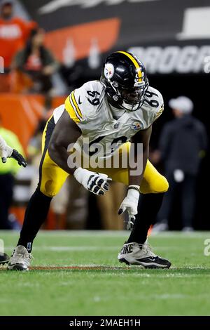 Pittsburgh Steelers guard Kevin Dotson arrives for the NFL football ...