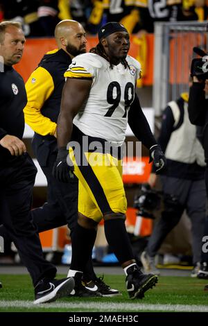 Pittsburgh Steelers defensive tackle Larry Ogunjobi (99) walks off of