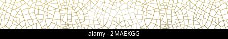 horizontal banner with golden craquelures on white background Stock Vector