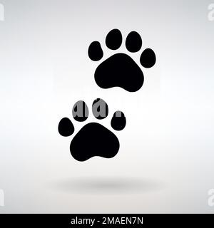 tiger footprint icon on light background Stock Vector