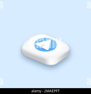 3d button with an airplane. on a blue background. Stock Vector
