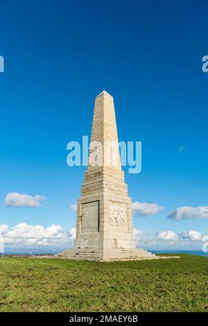 Memorial to Charles Anderson Pelham, Earl of Yarborough, Culver Down, Isle of Wight Stock Photo