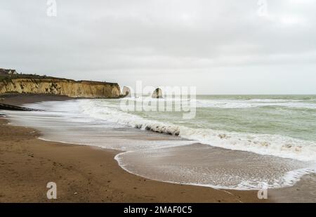 Winters day at Freshwater Bay Isle of Wight Stock Photo