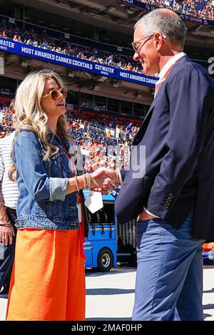 Denver Broncos owner Rob Walton looks on before a preseason NFL football  game against the Los Angeles Rams Saturday, Aug. 26, 2023, in Denver. (AP  Photo/Jack Dempsey Stock Photo - Alamy