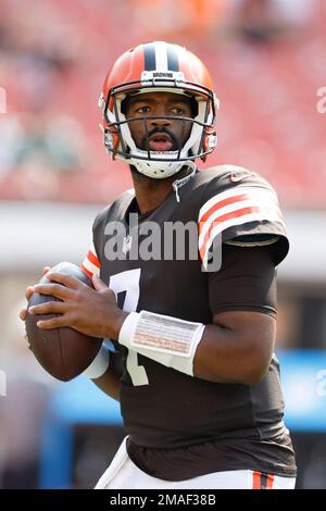 Cleveland Browns Quarterback Jacoby Brissett (7) Drops Back To Pass ...