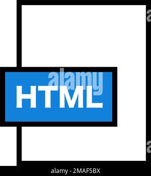 Simple HTML file icon. html extension. Editable vector. Stock Vector