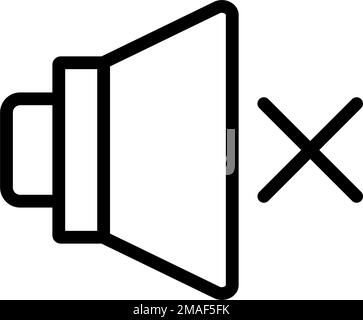 Simple voice mute icon. Editable vector. Stock Vector