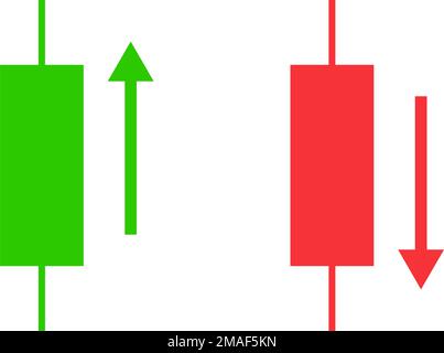 Increasing and decreasing candlestick icon set. Stock market volatility. Editable vector. Stock Vector