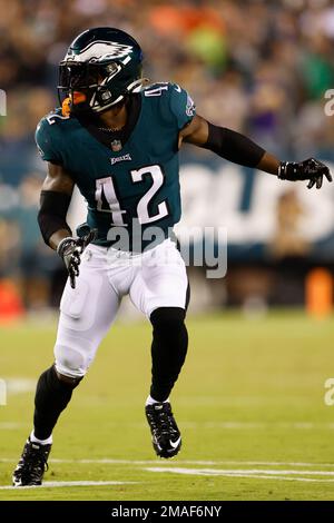 Philadelphia Eagles linebacker Kyzir White (43) drops in coverage during an  NFL football game against the Minnesota Vikings on Monday, September 19,  2022, in Philadelphia. (AP Photo/Matt Patterson Stock Photo - Alamy