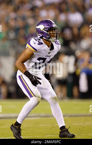 MINNEAPOLIS, MN - DECEMBER 24: Minnesota Vikings safety Camryn Bynum (24)  takes the field before a game between the Minnesota Vikings and New York  Giants on December 24, 2022, at U.S. Bank