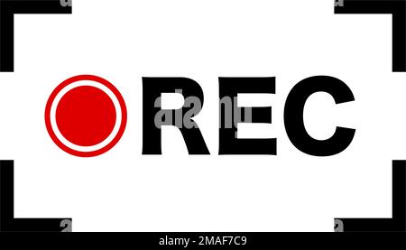 Recording Icon. Video recording sign. REC icon. Editable vector. Stock Vector