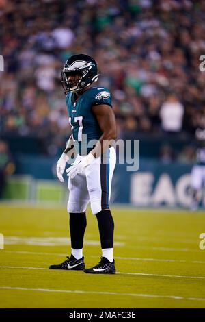 Philadelphia Eagles' Nakobe Dean in action after an NFL football game,  Sunday, Nov. 27, 2022, in Philadelphia. (AP Photo/Matt Rourke Stock Photo -  Alamy