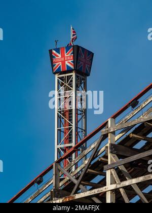 Pleasure Beach ride Blackpool seaside resort Lancashire UK Stock Photo
