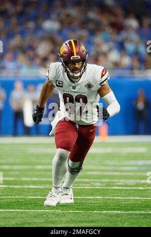 Washington Commanders tight end Logan Thomas (82) runs during an