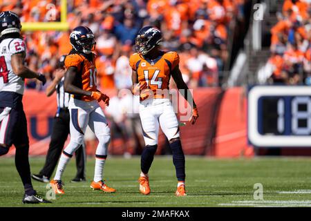 Denver Broncos wide receiver Montrell Washington (12) during an NFL  football game Sunday, Sept. 18, 2022, in Denver. (AP Photo/David Zalubowski  Stock Photo - Alamy