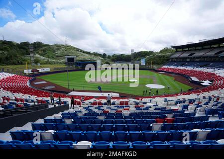 The Rod Carew National Stadium opens to the media before the start of the  baseball season after it underwent repairs during the COVID-19 pandemic in  Panama City, Tuesday, Sept. 20, 2022. Panama