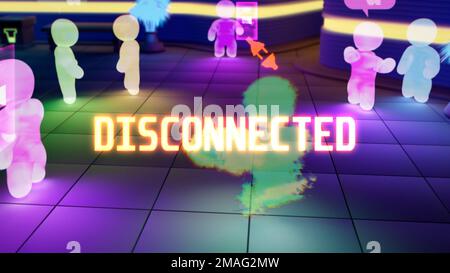 metaverse avatar of a user gets disconnected message - industrial 3D ...